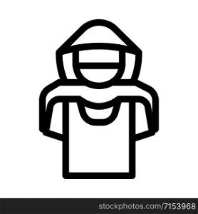 T-Shirt Shoplifter Concept Icon Vector. Outline T-Shirt Shoplifter Concept Sign. Isolated Contour Symbol Illustration. T-Shirt Shoplifter Concept Icon Vector Outline Illustration