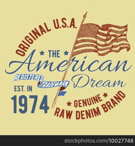 T-shirt typography design, USA printing graphics, typographic american vector illustration, united states graphic design for label or t-shirt print, Badge, Applique.. T-shirt typography design, USA printing graphics, typographic american vector illustration, united states graphic design for label or t-shirt print, Badge, Applique