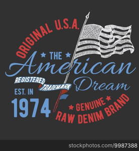 T-shirt typography design, USA printing graphics, typographic american vector illustration, united states graphic design for label or t-shirt print, Badge, Poster.. T-shirt typography design, USA printing graphics, typographic american vector illustration, united states graphic design for label or t-shirt print, Badge, Poster