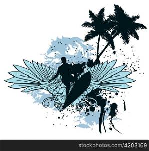 t-shirt vector design with pantone colors - color separation on layers - ready to print on t-shirt or something else