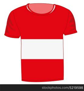 T-shirt with flag latvia. Sportswear with flag state latvia on white background is insulated