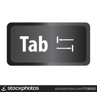 TAB(Tab) computer key button on white background. flat style. Tab button symbol. Tab key sign.