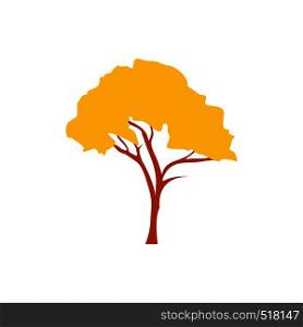 Tabebuia chrysotricha golden trumpet tree icon in flat style isolated on white background. Tabebuia chrysotricha golden trumpet tree icon