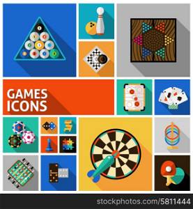 Table and gambling games decorative icons set isolated vector illustration. Games Icons Set