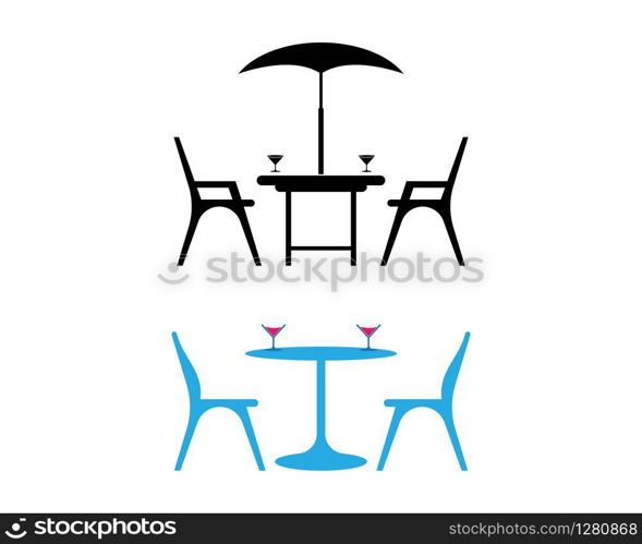 Table chair symbol illustration design