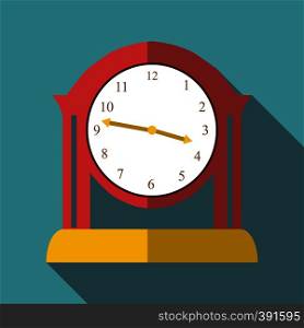 Table clock icon. Flat illustration of table clock vector icon for web. Table clock icon, flat style