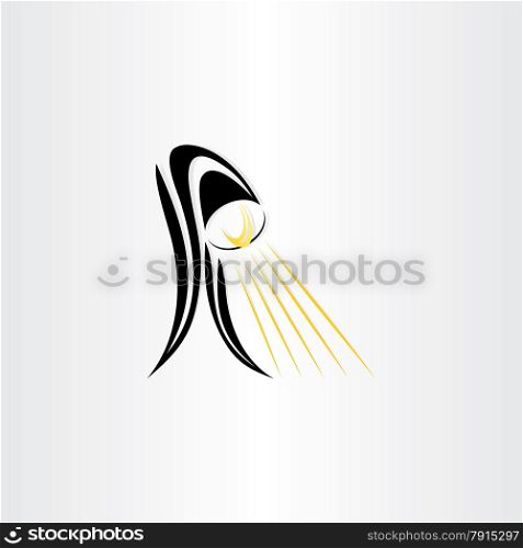 table electric light lamp stylized icon design