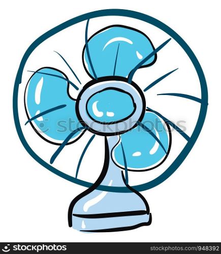 Table fan hand drawn design, illustration, vector on white background.