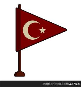 Table flag of Turkey icon. Cartoon illustration of table flag of Turkey vector icon for web. Table flag of Turkey icon, cartoon style