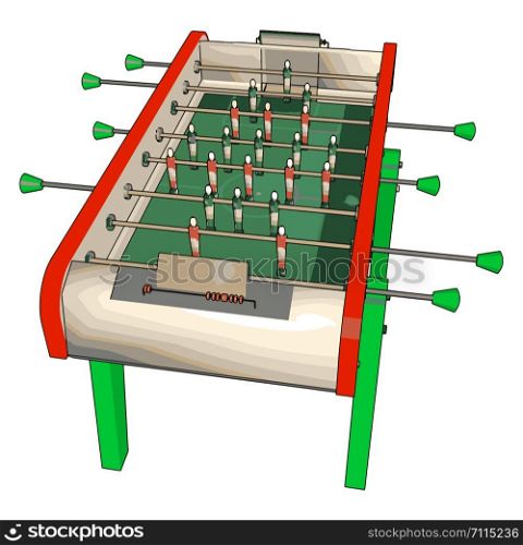 Table football toy, illustration, vector on white background.