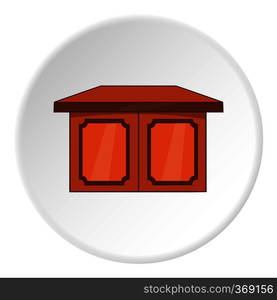 Table for living room icon in cartoon style isolated on white circle background. Furniture symbol vector illustration. Table for living room icon, cartoon style