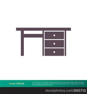 Table - Furniture Interior Icon Vector Logo Template Illustration Design. Vector EPS 10.