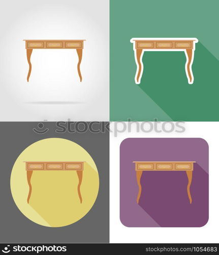 table furniture set flat icons vector illustration isolated on white background