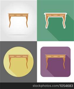 table furniture set flat icons vector illustration isolated on white background