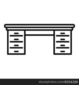 Table icon outline vector. Wood furniture. Top desk. Table icon outline vector. Wood furniture
