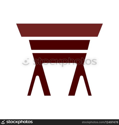 Table icon solid brown element