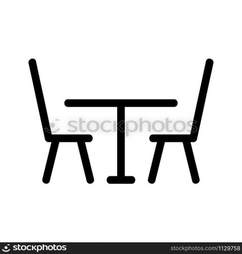 table in the restaurant icon vector. A thin line sign. Isolated contour symbol illustration. table in the restaurant icon vector. Isolated contour symbol illustration