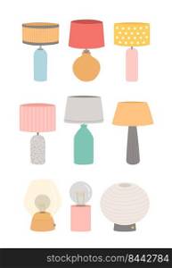 Table l&set simple color flat design vector illustration