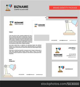 Table lamp Business Letterhead, Envelope and visiting Card Design vector template