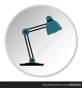 Table lamp icon in flat circle isolated on white vector illustration for web. Table lamp icon circle