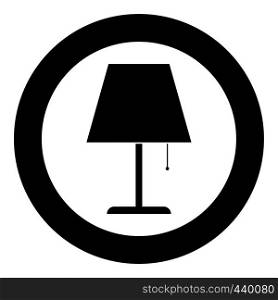 Table lamp Night lamp Clasic lamp icon in circle round black color vector illustration flat style simple image. Table lamp Night lamp Clasic lamp icon in circle round black color vector illustration flat style image