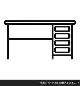 Table leg icon outline vector. Wood desk. Top board. Table leg icon outline vector. Wood desk