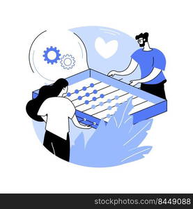 Table soccer fun isolated cartoon vector illustrations. Group of diverse people play table soccer in a smart office, entertainment with colleagues, modern workplace, work break vector cartoon.. Table soccer fun isolated cartoon vector illustrations.