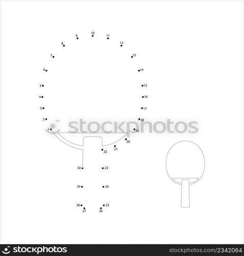 Table Tennis Icon Connect The Dots, Sport Icon Vector Art Illustration, Puzzle Game Containing A Sequence Of Numbered Dots
