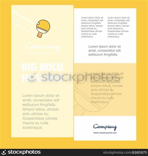 Table tennis racket Business Company Poster Template. with place for text and images. vector background