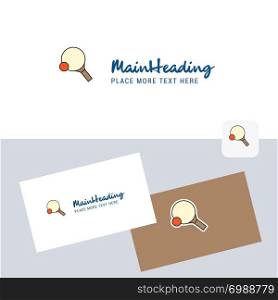 Table tennis racket vector logotype with business card template. Elegant corporate identity. - Vector