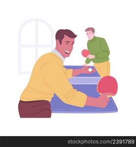 Table tennis tournament isolated cartoon vector illustrations. Group of diverse colleagues playing table tennis in office game room together, work break, modern workplace vector cartoon.. Table tennis tournament isolated cartoon vector illustrations.