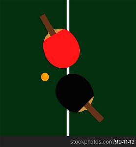 Table tennis. Two rackets. Vector eps10 illustration. Table tennis rackets