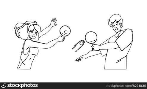 table tennis vector. ball sport, activity racket, game leisure, action equipment, competition table tennis character. people Illustration. table tennis vector