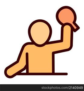Table tennis winner icon outline vector. Ping pong. Paddle racket. Table tennis winner icon outline vector. Ping pong
