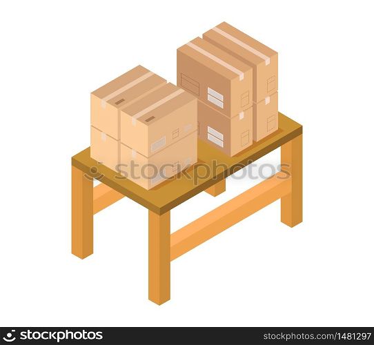 table with isometric box