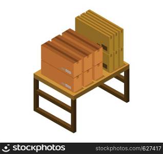 table with isometric box