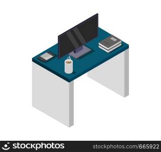 table with isometric television