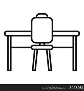 Table workplace icon outline vector. Posture work. Chair position. Table workplace icon outline vector. Posture work
