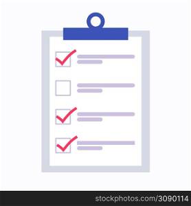 Tablet and paper, checklist with check marks. Linear, thin outline. Vector illustration . Tablet and paper, checklist with check marks. Linear, thin outline.