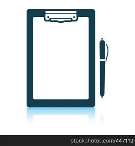 Tablet and pen icon. Shadow reflection design. Vector illustration.