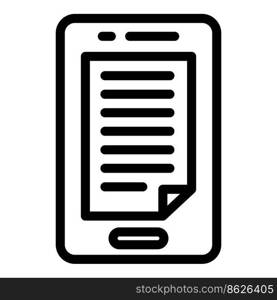 Tablet book reading icon outline vector. Online study. Digital online. Tablet book reading icon outline vector. Online study