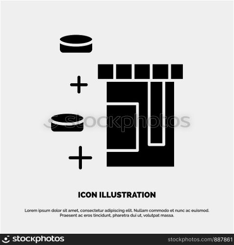 Tablet, Bottle, Healthcare solid Glyph Icon vector