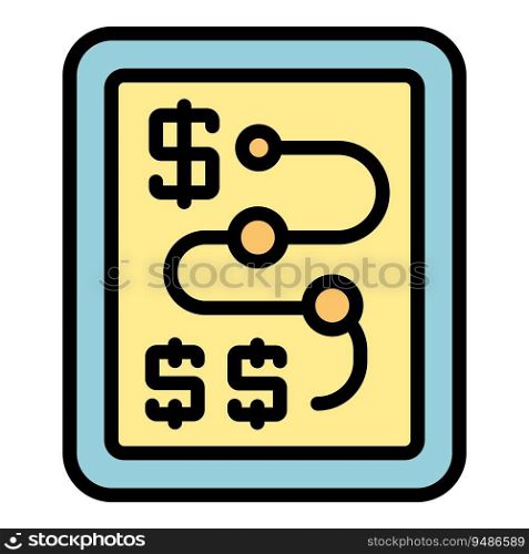 Tablet collateral icon outline vector. Bank payment. Marketing loan color flat. Tablet collateral icon vector flat