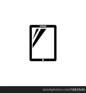 Tablet Computer. Flat Vector Icon illustration. Simple black symbol on white background. Tablet Computer sign design template for web and mobile UI element. Tablet Computer Vector Icon