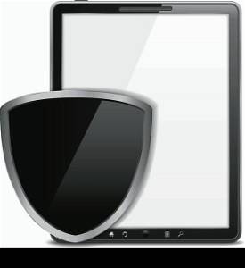 Tablet computer with black shield