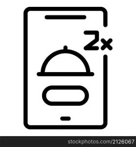 Tablet food order icon outline vector. Online mobile. Delivery home. Tablet food order icon outline vector. Online mobile