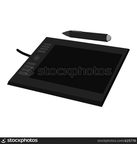 Tablet for drawing cartoon icon. Computer theme graphics tablet elements . Tablet for drawing cartoon icon