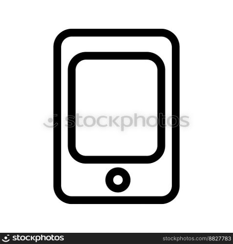 Tablet icon line isolated on white background. Black flat thin icon on modern outline style. Linear symbol and editable stroke. Simple and pixel perfect stroke vector illustration