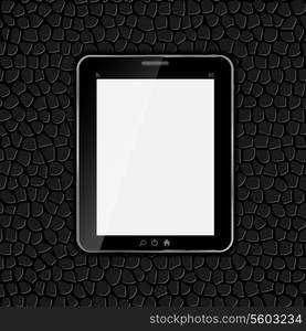 Tablet icon vector illustration on leather background