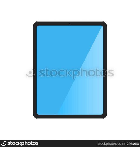 Tablet in flat style with blue. Vector EPS 10